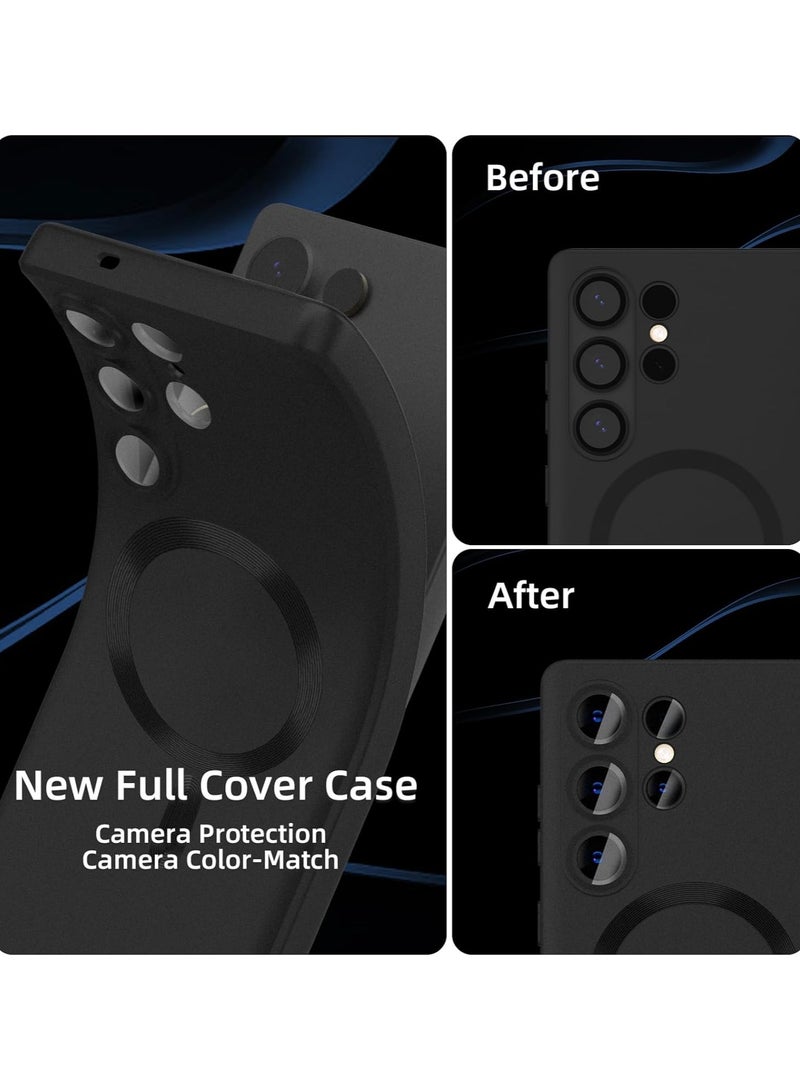 إكس ليفيل حافظة مغناطيسية X-Level لهاتف سامسونج جالاكسي S25 الترا، متوافقة مع MagSafe، غطاء معدني من السيليكون الناعم المضاد للخدش، أسود - Image 3