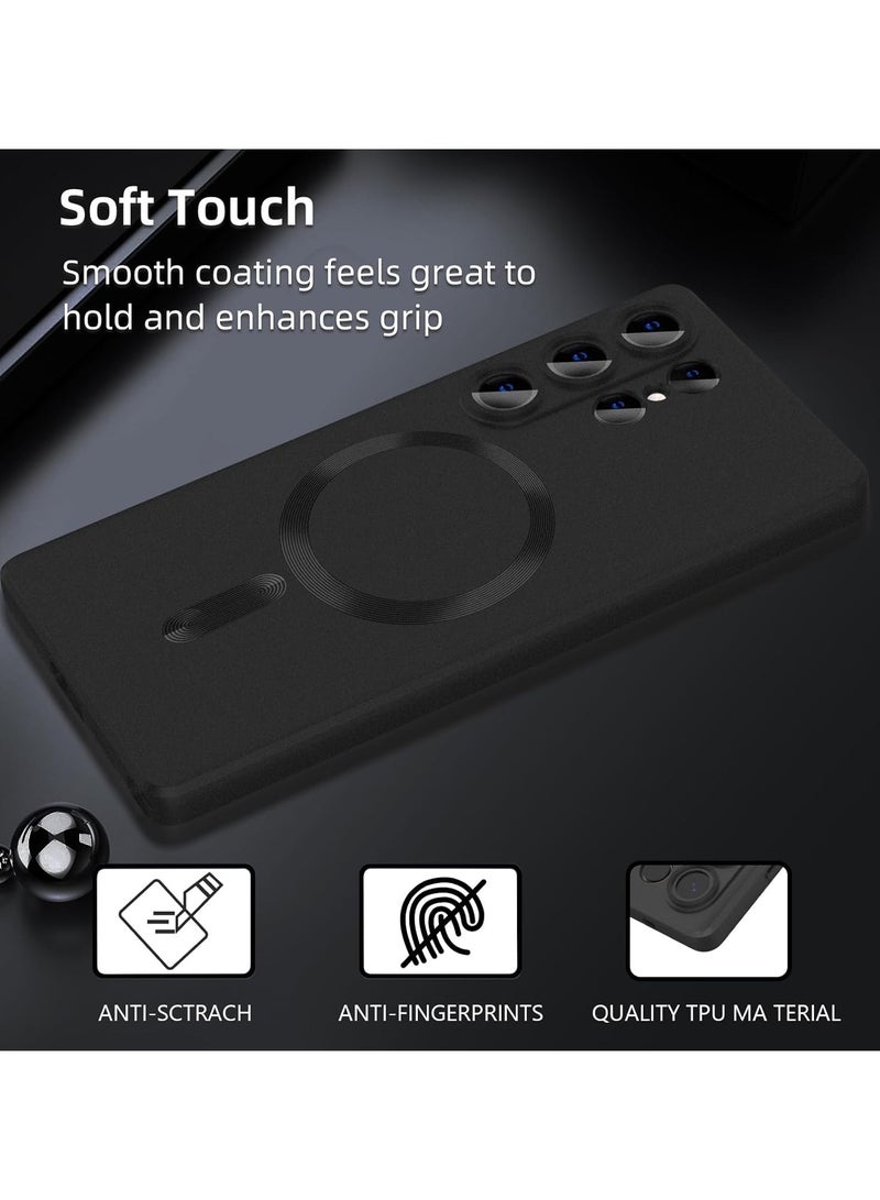 إكس ليفيل حافظة مغناطيسية X-Level لهاتف سامسونج جالاكسي S25 الترا، متوافقة مع MagSafe، غطاء معدني من السيليكون الناعم المضاد للخدش، أسود - Image 4