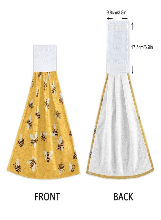 Boccsty Watercolor Bee Fingertip Bath Towels 2 Pieces Bee Honey Hanging Hand Bath Towel Tea Bar Towels for Bathroom Farmhouse Housewarming Tabletop Home - Image 4