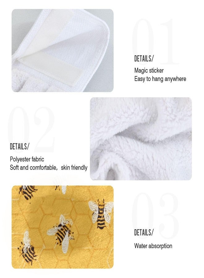 Boccsty Watercolor Bee Fingertip Bath Towels 2 Pieces Bee Honey Hanging Hand Bath Towel Tea Bar Towels for Bathroom Farmhouse Housewarming Tabletop Home - Image 5