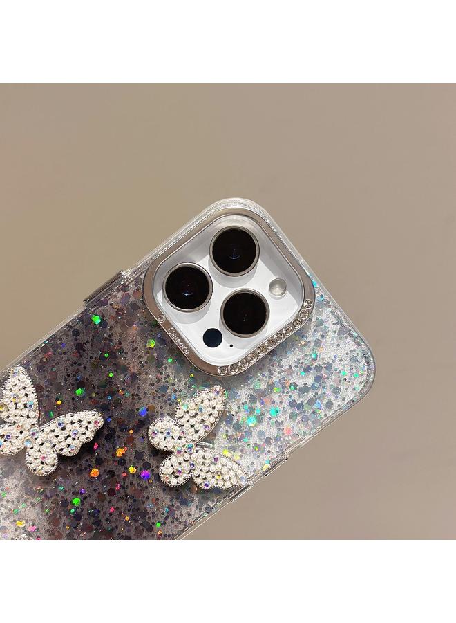 زبون جراب لهاتف iPhone 13 Pro بتصميم فراشات وسماء مرصعة بالنجوم متدرجة الألوان IMD - Image 3