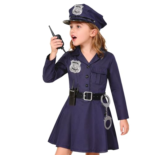 CIFITERY Kids Police Officer Costume Toddler Cop Uniform Girls Police Dress Up Halloween Gifts - Image 1