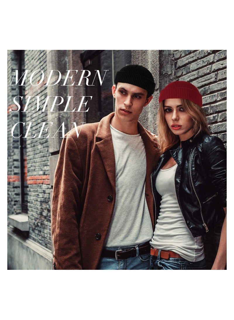 4 Pack Fisherman Beanie Hats with Roll Up Edge for Outdoor Activities - Image 5