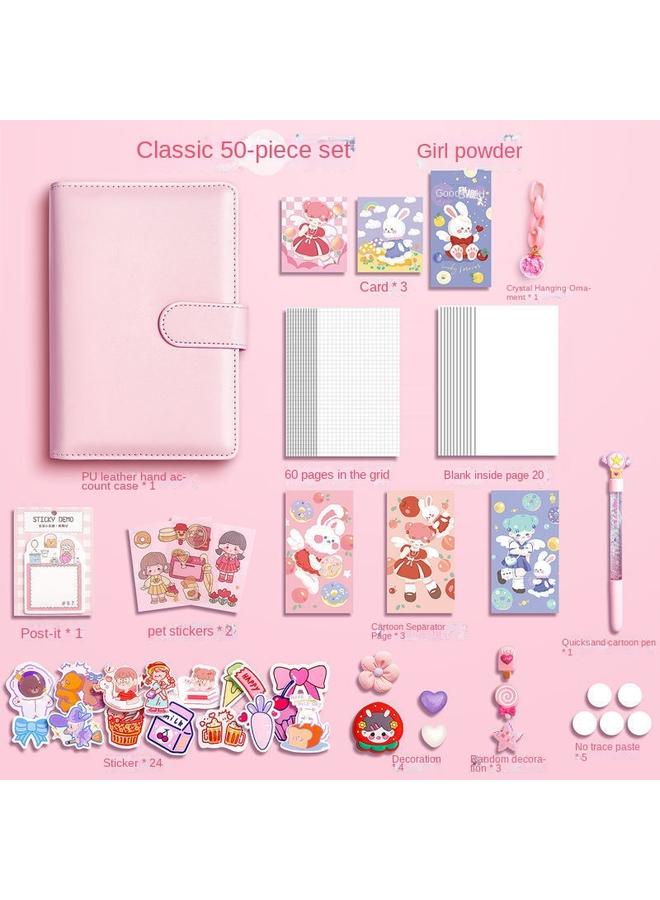 Bluejw Hand Account Gift Box Internet Celebrity Account Book Loose-leaf Removable Cute Girl Pink Large Large Capacity Suit Girl's Hair - Image 3