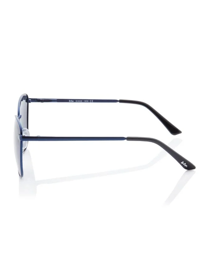 Lee Cooper Women's Polarized Sunglasses Dark Blue Frame Grey Mirror Lens 55mm  - LC1207C03