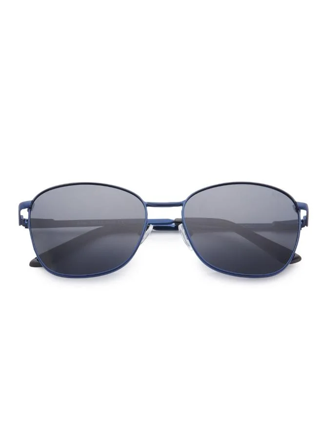 Lee Cooper Women's Polarized Sunglasses Dark Blue Frame Grey Mirror Lens 55mm  - LC1207C03