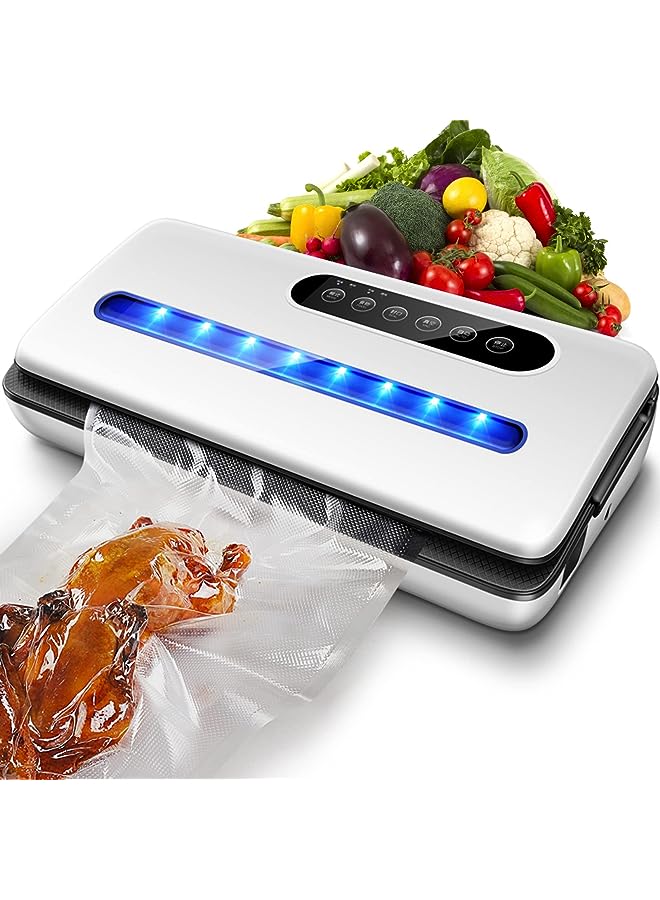 Raxoom Sealer Machine, Multipurpose Automatic Vacuum Sealing Machine With 10 Free Sealing Bags, Dry & Moist Modes, Easy To Clean, For Meat Or Wet Food In Home Kitchen - Image 1