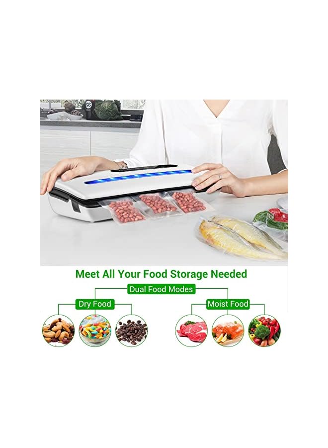 Raxoom Sealer Machine, Multipurpose Automatic Vacuum Sealing Machine With 10 Free Sealing Bags, Dry & Moist Modes, Easy To Clean, For Meat Or Wet Food In Home Kitchen - Image 3