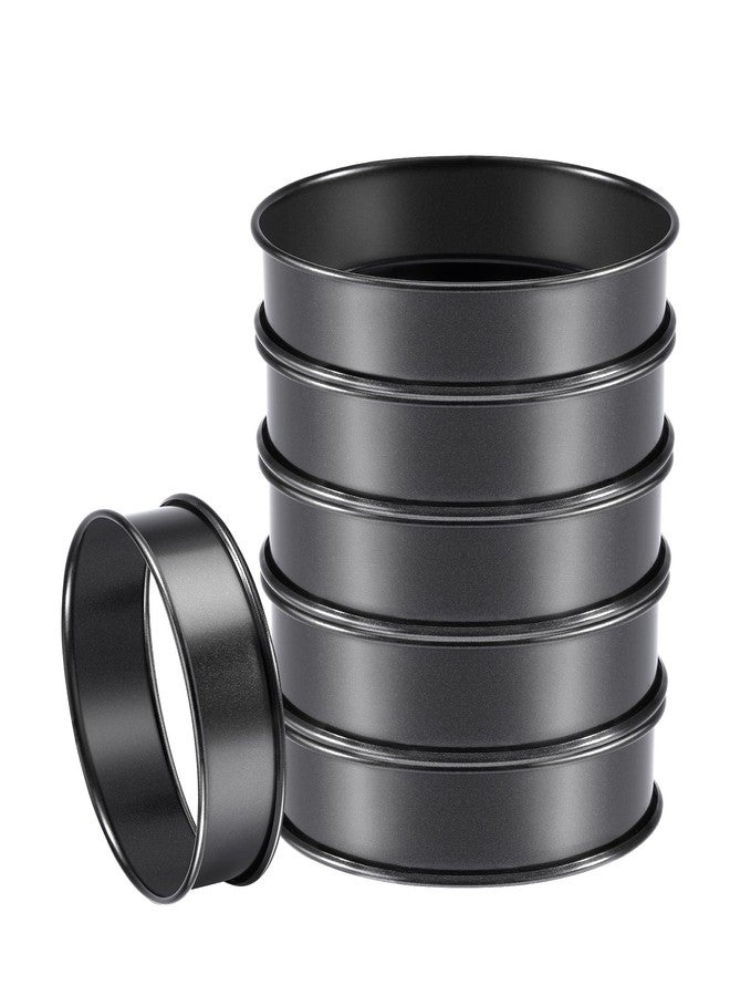 FANGSUN English Muffin Ring 4 Inches, Crumpet Rings Non-stick, Double Rolled Stainless Steel Ring Molds for Cooking Set of 6, Round Baking Egg Rings for Food, Breakfast, Metal Pastry Tart Rings - Image 1
