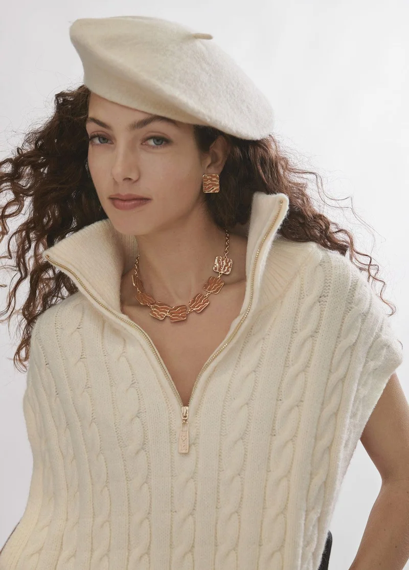 Lola Casademunt Short Square Animal Print Necklace
