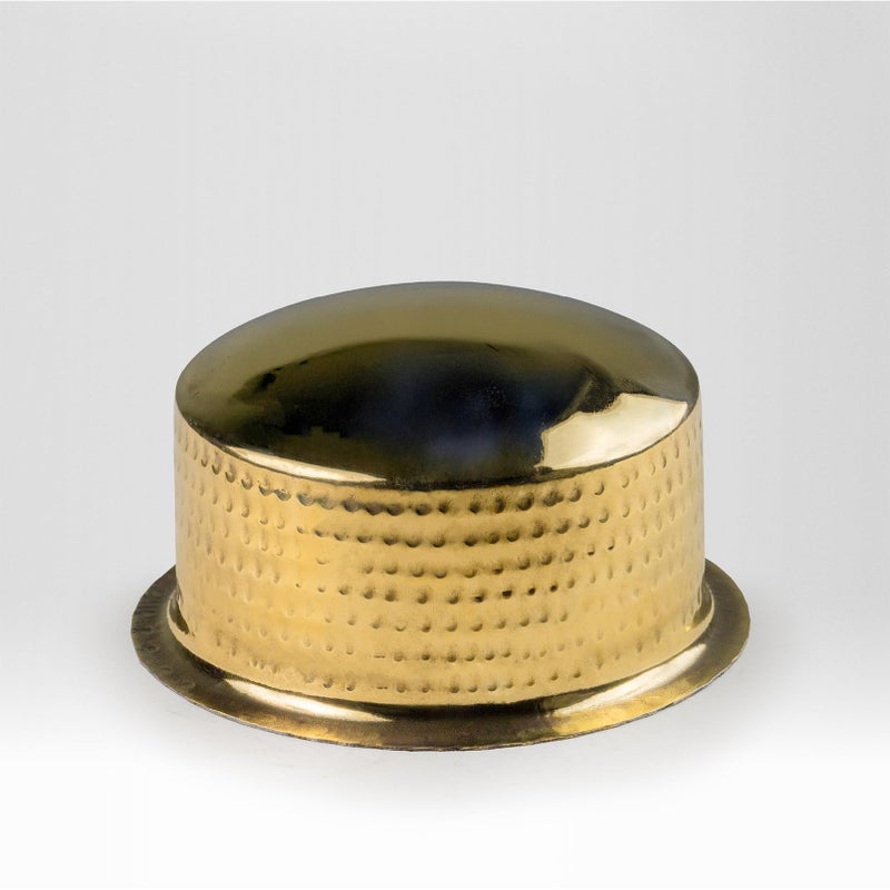 Healthsmith Healthsmith Pure Brass Hammered, Polished Patila for Cooking | Tope/Tapeli/Bhaguna | Pital Patila for Kitchen | Hammered, Volume- 1.35 litres, 9.5 cm x 18.5 cm  - Image 4