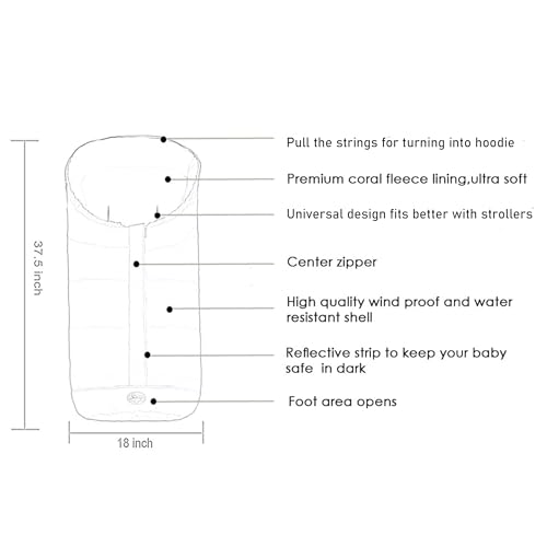 CozyMe Stroller Blanket Evelution, Stroller Footmuff Winter Toddler Universal Stroller Bunting Bag for 6-36 M, Waterproof Bunting Bag - Image 2