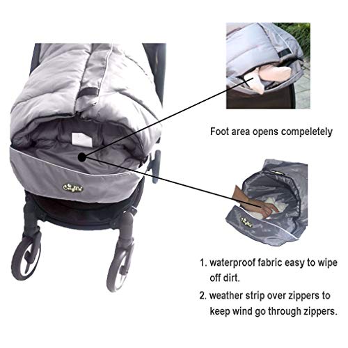 CozyMe Stroller Blanket Evelution, Stroller Footmuff Winter Toddler Universal Stroller Bunting Bag for 6-36 M, Waterproof Bunting Bag - Image 5