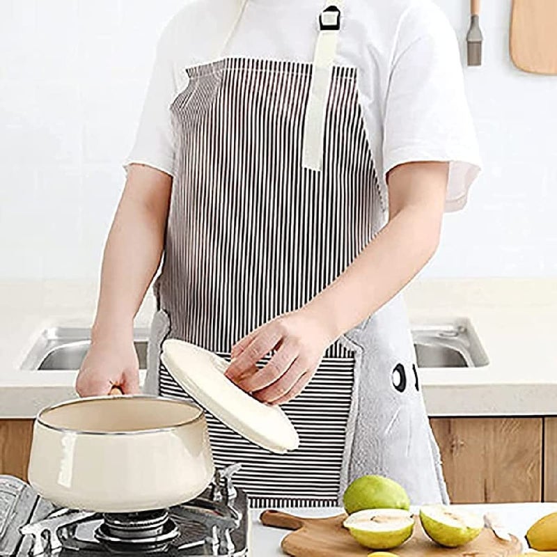 PLENARO Cooking Apron Adjustable Waterproof Chef Apron with Pocket and 2 Side Coral Velvet Towels for Hands Wiping Quilt for Home Kitchen Grill Restaurant - Image 4