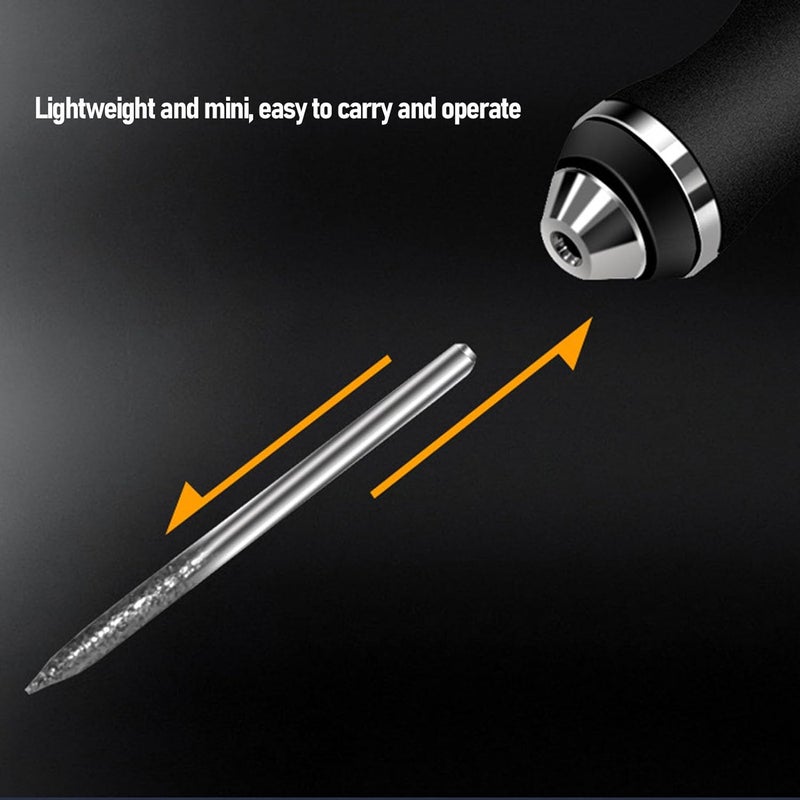 Cordless Tool, Aluminum Alloy Multifunctional Electric Engraving Pen with Various Grinding Heads for Nail Art Polishing Grinding Drilling (Black) - Image 5