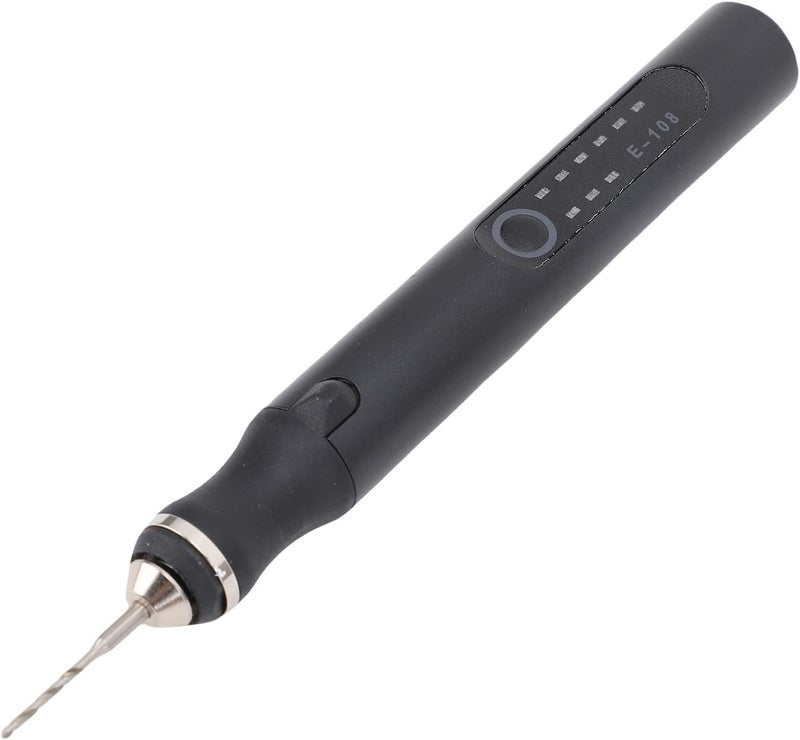 Cordless Tool, Aluminum Alloy Multifunctional Electric Engraving Pen with Various Grinding Heads for Nail Art Polishing Grinding Drilling (Black) - Image 1