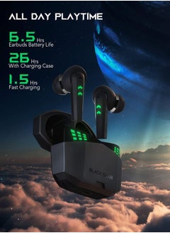 BLACK SHARK Black Shark T6 Wireless Gaming Earbuds 5.20 Bluetooth,Ultra-Low Latency,Dual Noise Cancelling Microphones, Waterproof & 26 Hours Playtime - Black  - Image 5