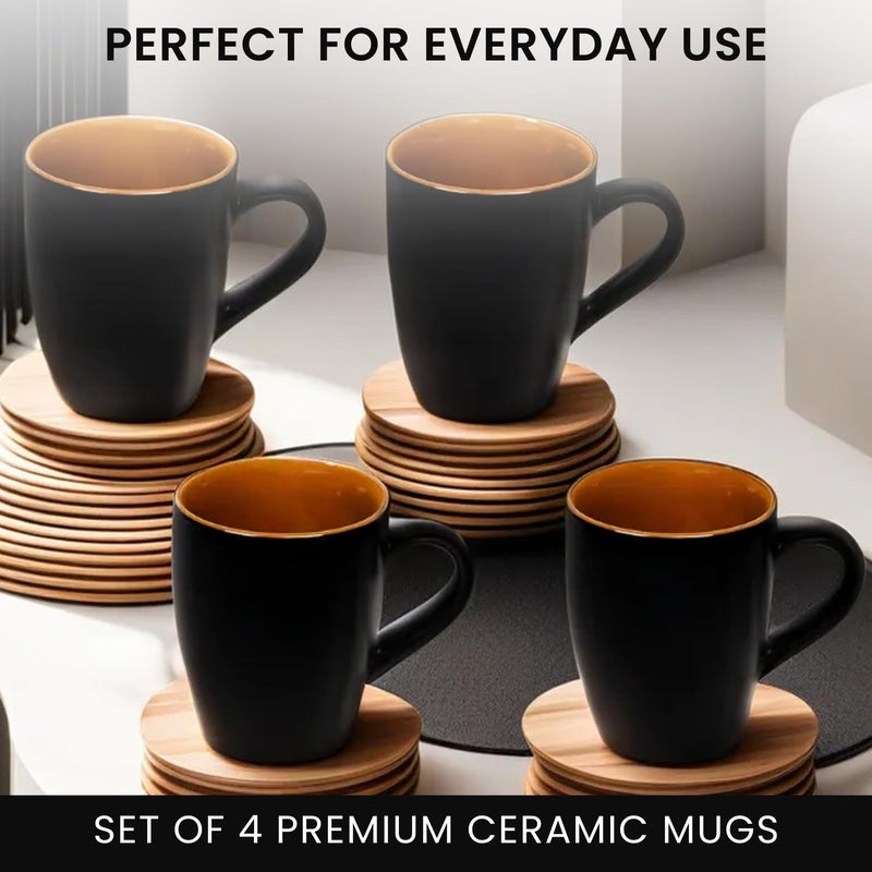 Kittens KITTENS Ceramic Coffee Mug Set of 4 Microwave and Dishwasher Safe Food Grade Black Matt Finish 275ml - Image 2