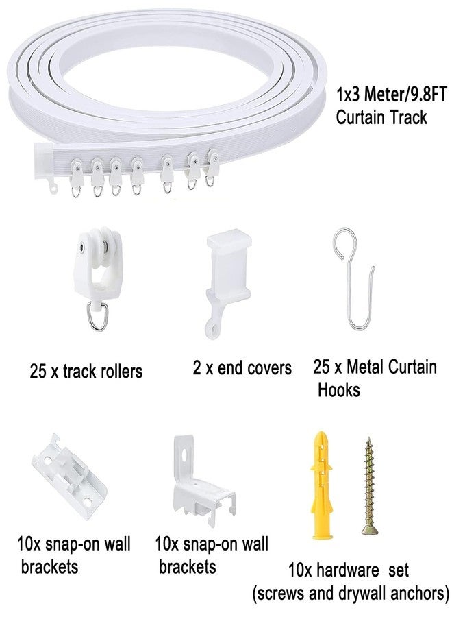Manwetye 3 Meters (9.8FT) Flexible Bendable Ceiling Curtain Track, Room Divider, Window Treatment, Shower Track, Trailer Motorhome Curtain Track, Hospital Curtain Track System - Image 2