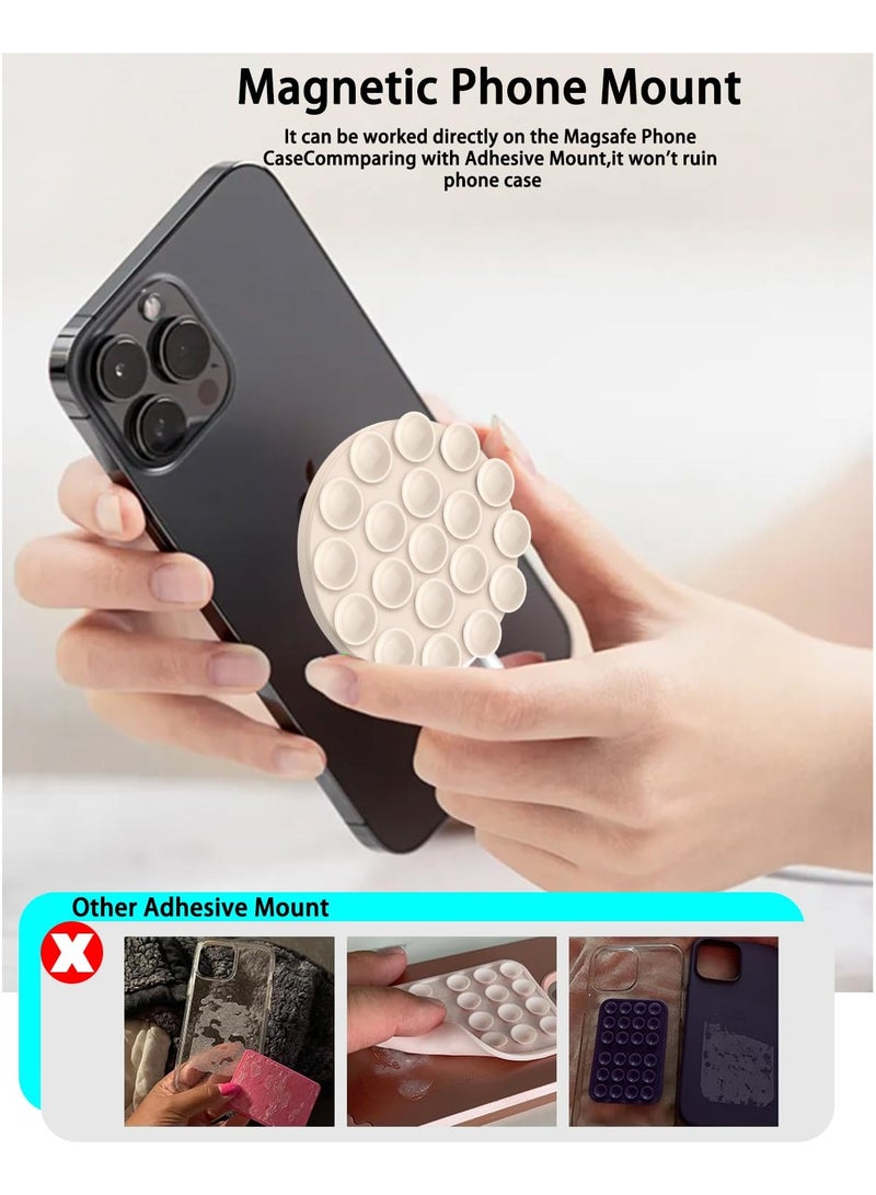 SYOSI Silicone Suction Phone Case Magnetic Phone Mount, for iPhone 15/14/13/12 Series, Mirror Shower Phone Holder, Perfect for TikTok Videos and Selfies - Image 3