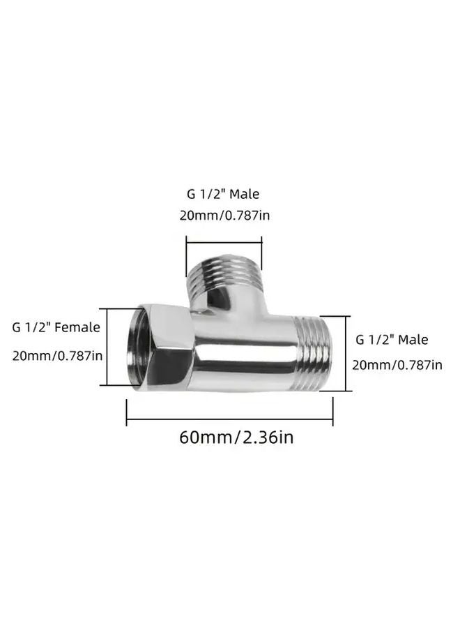 Chrome Classic Brass T Type Connector 1 2 Inch Female Threads Corrosion Resistant Plumbing Fitting - Image 4