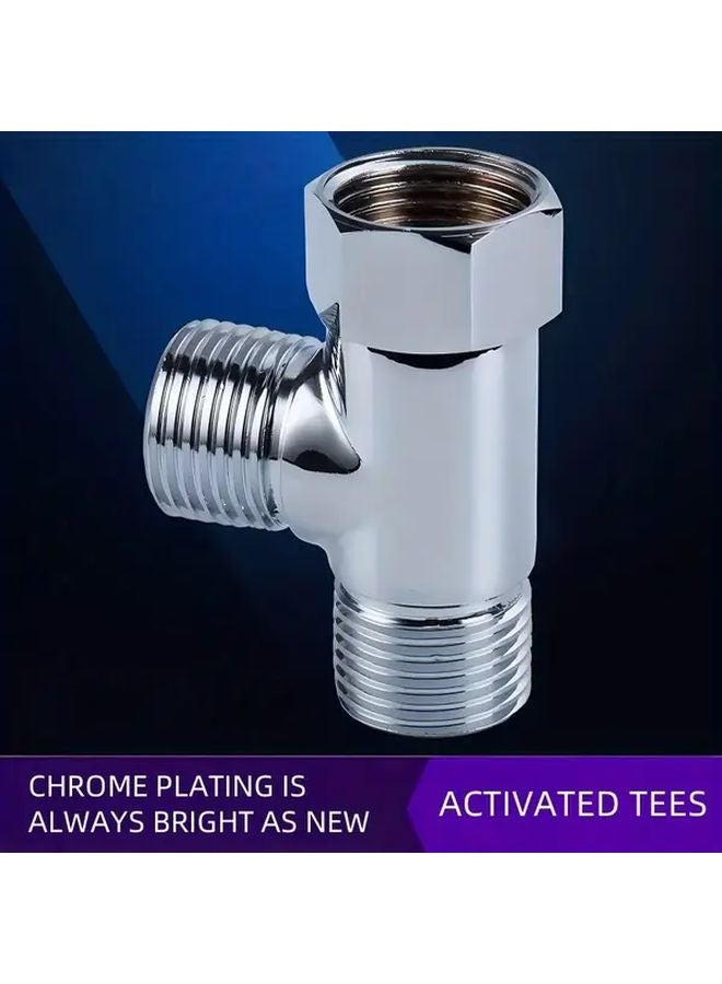 Chrome Classic Brass T Type Connector 1 2 Inch Female Threads Corrosion Resistant Plumbing Fitting - Image 3