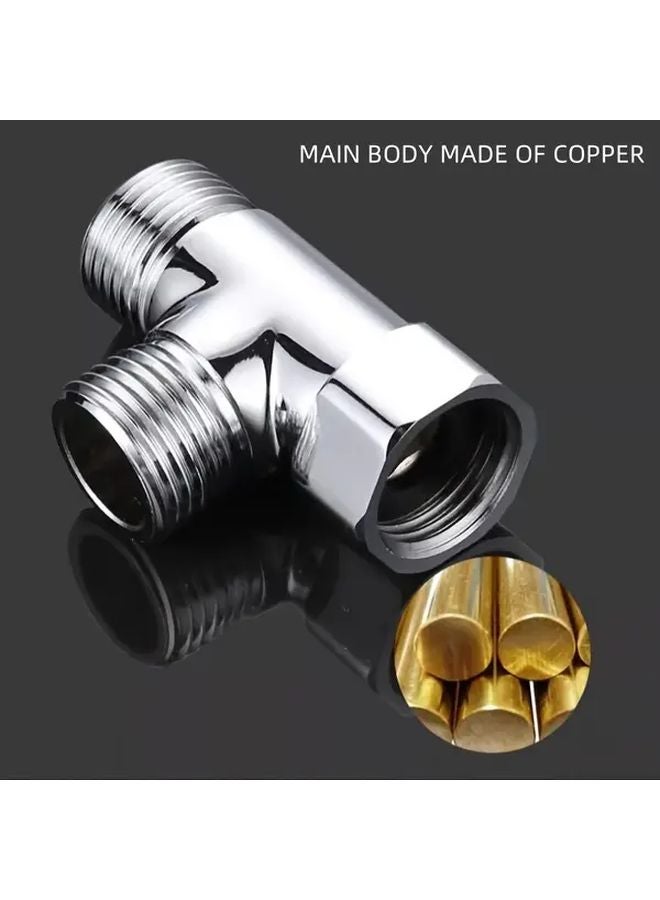 Chrome Classic Brass T Type Connector 1 2 Inch Female Threads Corrosion Resistant Plumbing Fitting - Image 2