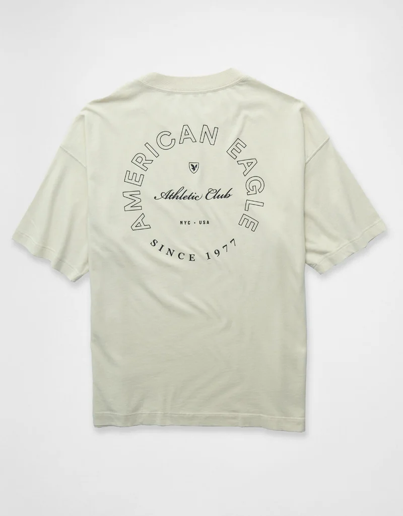 American Eagle  AE Oversized Logo Graphic T-Shirt for Men | Best Price UAE