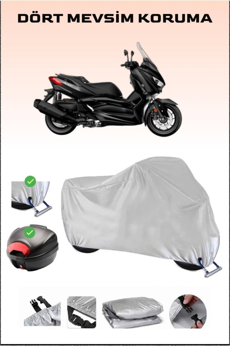 Breen Yamaha X-Max 400 Iron Max Rear Bag and Lock Compatible Gray Motorcycle Canvas, Safe - Image 1