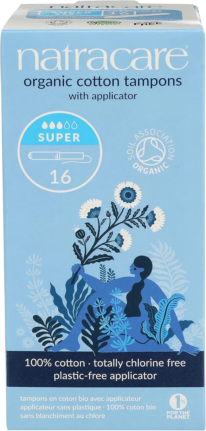 Natracare Organic All Cotton with Applicator Tampons Super 12 x Packs of 16 192 - Image 1