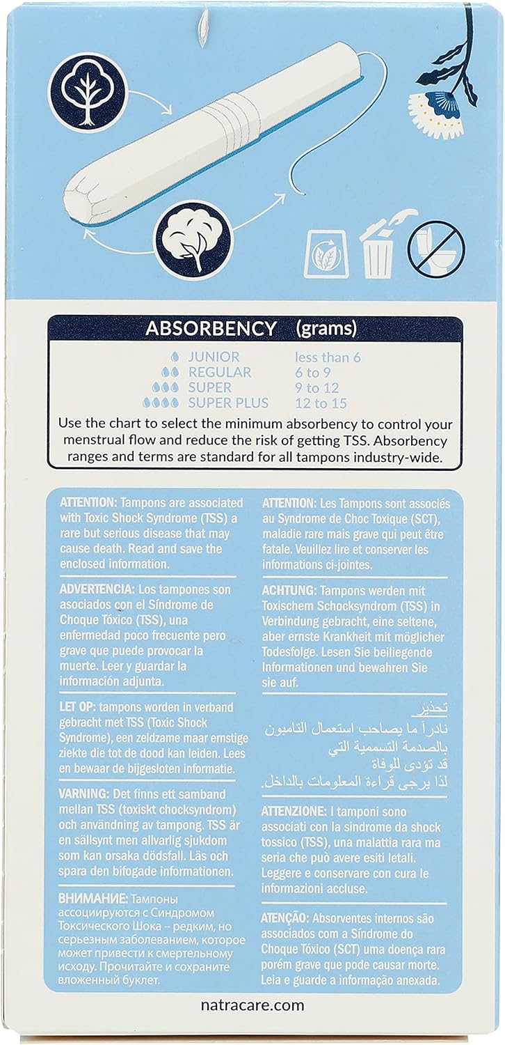 Natracare Organic All Cotton with Applicator Tampons Super 12 x Packs of 16 192 - Image 5