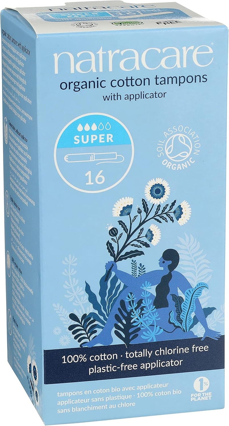 Natracare Organic All Cotton with Applicator Tampons Super 12 x Packs of 16 192 - Image 2