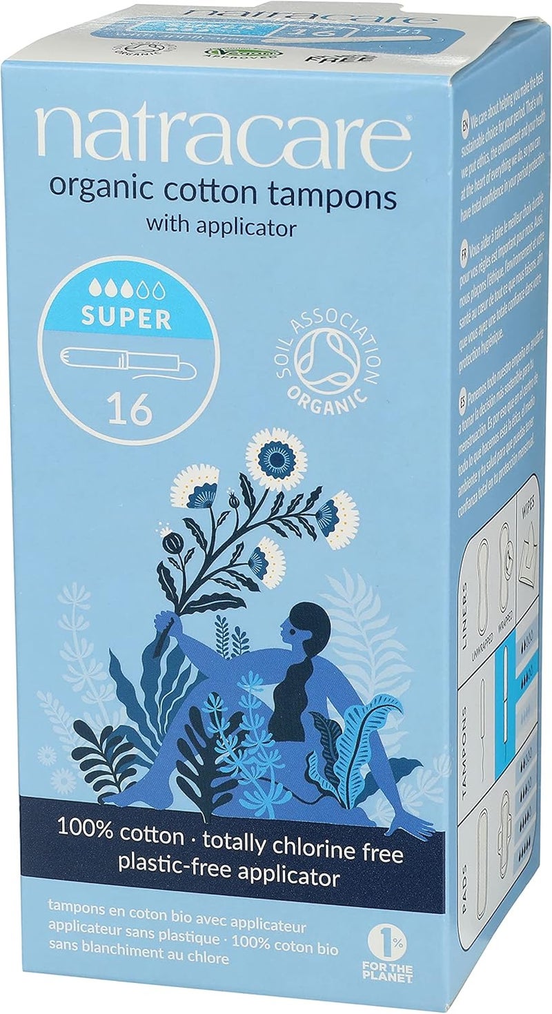 Natracare Organic All Cotton with Applicator Tampons Super 12 x Packs of 16 192 - Image 3