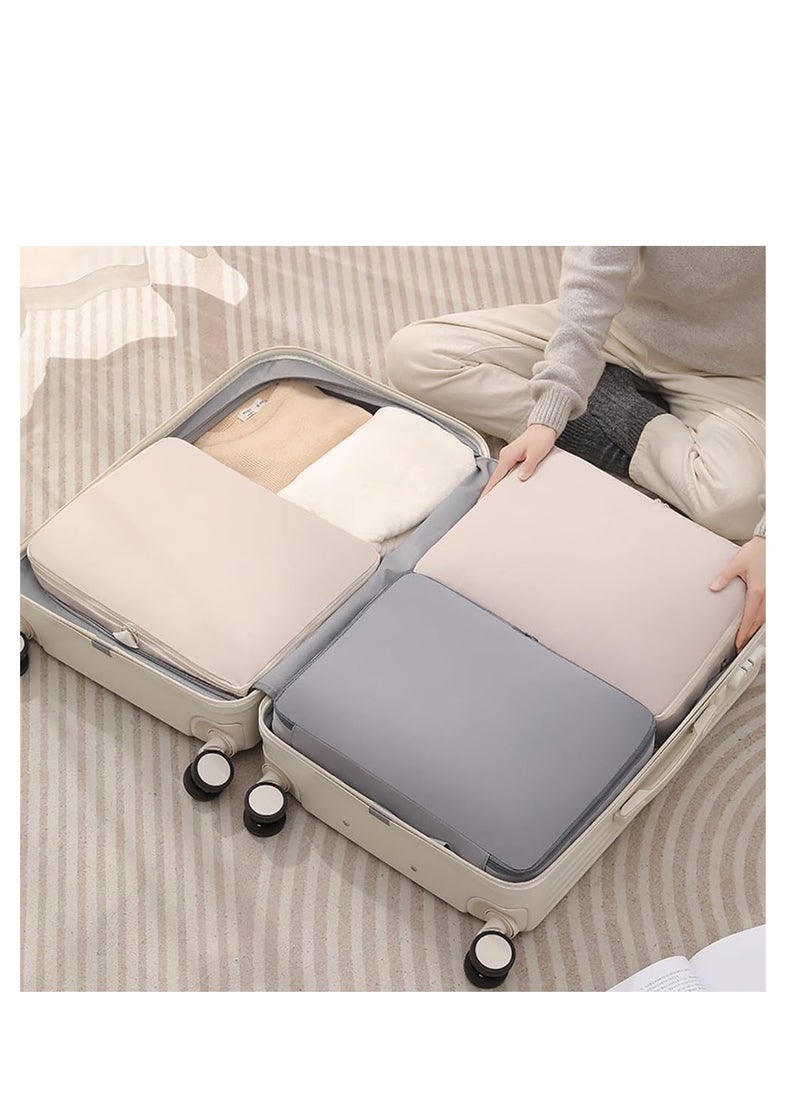 Generic 2 Pieces Travel Luggage Organizer for Carry On Luggage, Space Saving Compression Storage Bags for Clothes Organizer Travel and Home Use (Grey)  - Image 3
