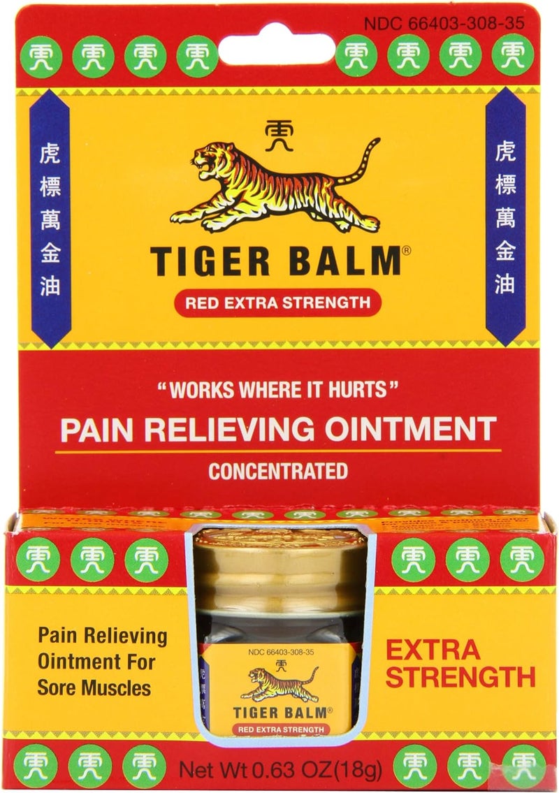 Tiger Balm Tiger Balm Pain Relieving Ointment, Extra Strength, 0.63 Ounces (Pack of 3)