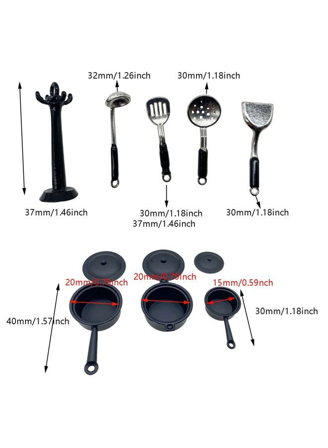 Cayway Miniature Kitchen Accessories Miniature Cookware Accessories Mini Food Accessory Mini Pot Dish Knife Fork for Play Food Toys - Image 3