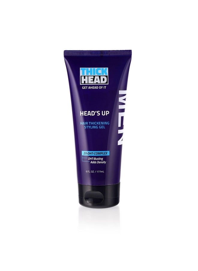 Thick Head - Heads Up Hair Thickening Styling Gel For Men Adds Instant Volume And Texture To Thin Fine Hair ; Provides Firm Hold ; 6 Fl Oz - Image 1