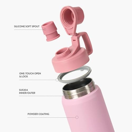 TYESO 30oz Water Bottle with Carrying Handle Lid | Insulated Stainless Steel Thermos | Gym & Sports Travel Bottle | Leak Proof & BPA Free | Summit Collection – Perfect Holiday Gift (Black) - Image 4