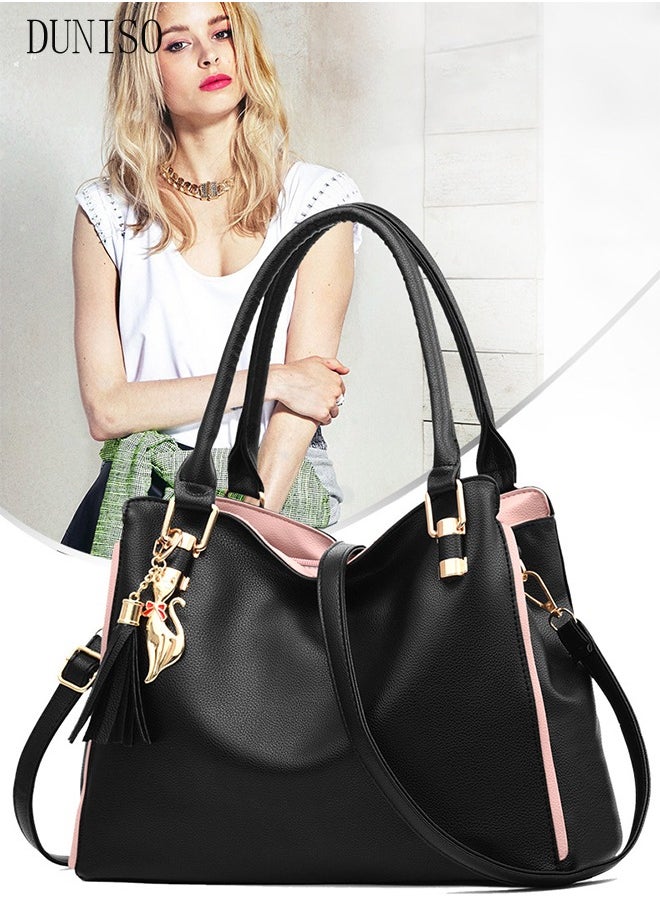 DUNISO - Women's Fashion Handbag Faux Leather Crossbody Bag For Women Large Capacity Tote Bags Top Handle Satchel Fashionable Travel Shoulder Bag For Ladies - Image 1