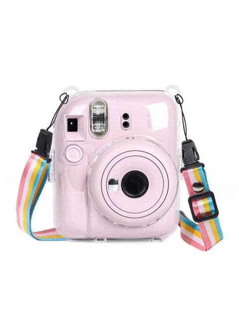 Hard Case For Fujifilm Instax Mini 12 Instant Camera With Adjustable Strap Clear Transparent