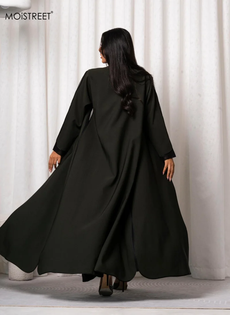 Moistreet  MOiSTREET Handmade Barbie Crepe Abaya for Women | Best Price UAE