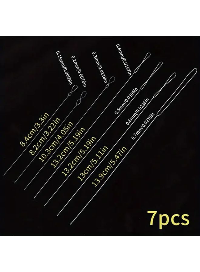 7pcs Beading Needle Set DIY Jewelry Making Tools 1 Twist Bead Needle In Each Size - Image 1