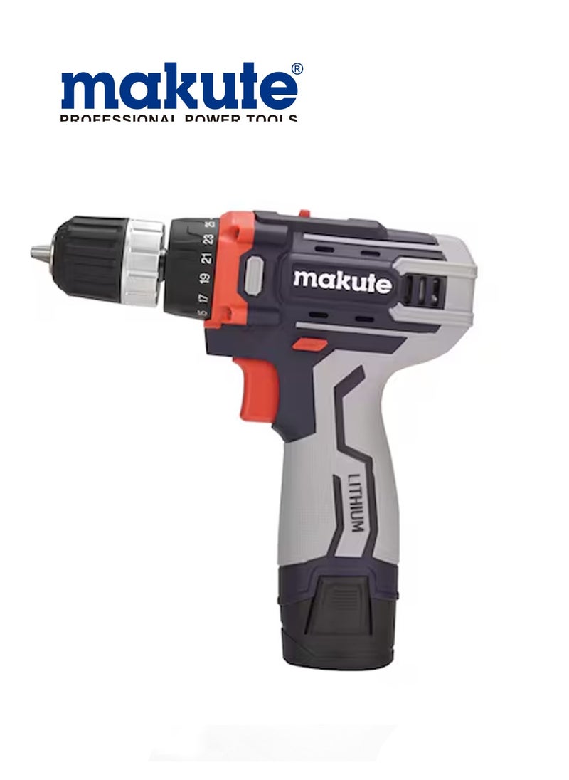 makute Hammer Drill With Two 12 Volt Batteries, Speed 1500rpm, Maximum Torque: 23 Newtons, Chuck Size 10mm, ISO9001 Certificate  - Image 1