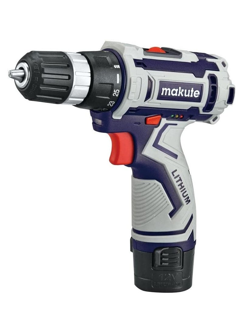 makute Hammer Drill With Two 12 Volt Batteries, Speed 1500rpm, Maximum Torque: 23 Newtons, Chuck Size 10mm, ISO9001 Certificate  - Image 5