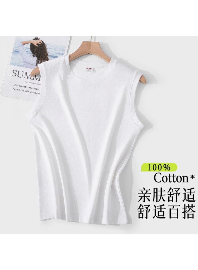 Hengyuanxiang Women'S Undershirt T-Shirt, All-Cotton Simple And Versatile Sleeveless Top For Women - Image 5