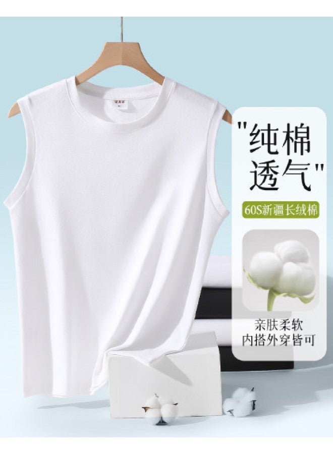 Hengyuanxiang Women'S Undershirt T-Shirt, All-Cotton Simple And Versatile Sleeveless Top For Women - Image 1