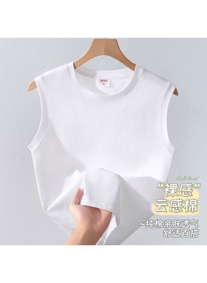 Hengyuanxiang Women'S Undershirt T-Shirt, All-Cotton Simple And Versatile Sleeveless Top For Women - Image 4