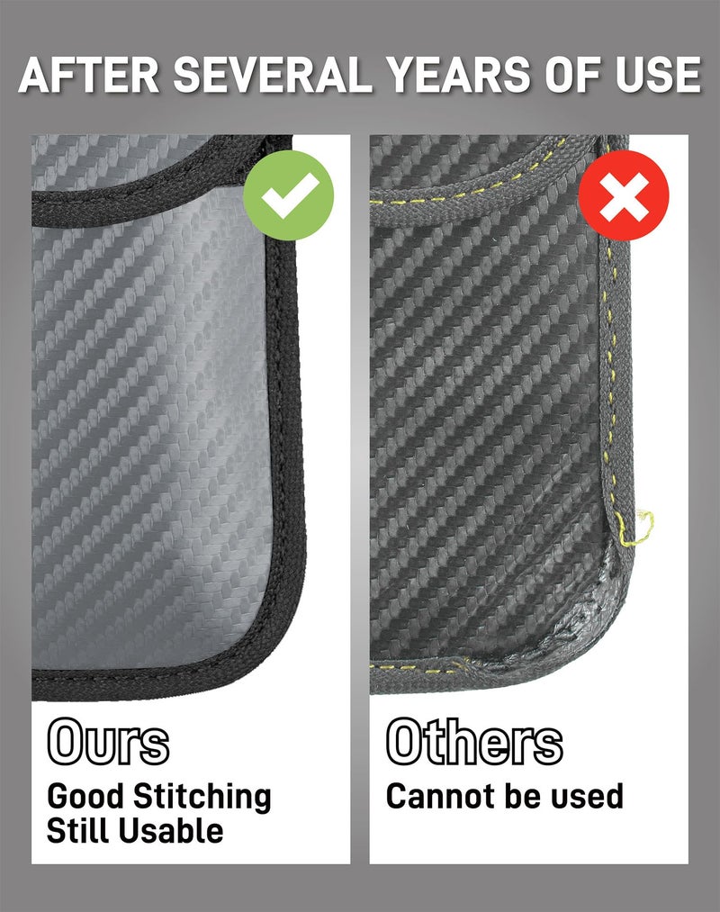 Vammcht Upgraded Faraday Bag for Key Fob (2 Pack), Premium Faraday Key Fob Protectorâ€“ Car RFID Signal Blocking, Car Security Protection, Anti-Theft Pouch, Anti-Hacking Case Blocker Grey - Image 5