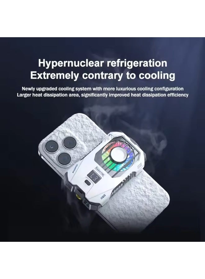 X136 Mobile Phone Cooler with 2500mAh Battery, 3-Speed ​​Semiconductor Cooling Fan, Dual Clip - Dual Cooling - for Live Streaming and Gaming - RGB Lighting - Internal Battery  - Image 4