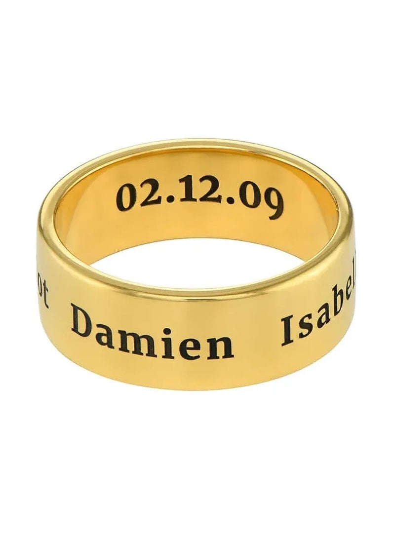 Silver 925 Personalized Wide Engraved Band Ring